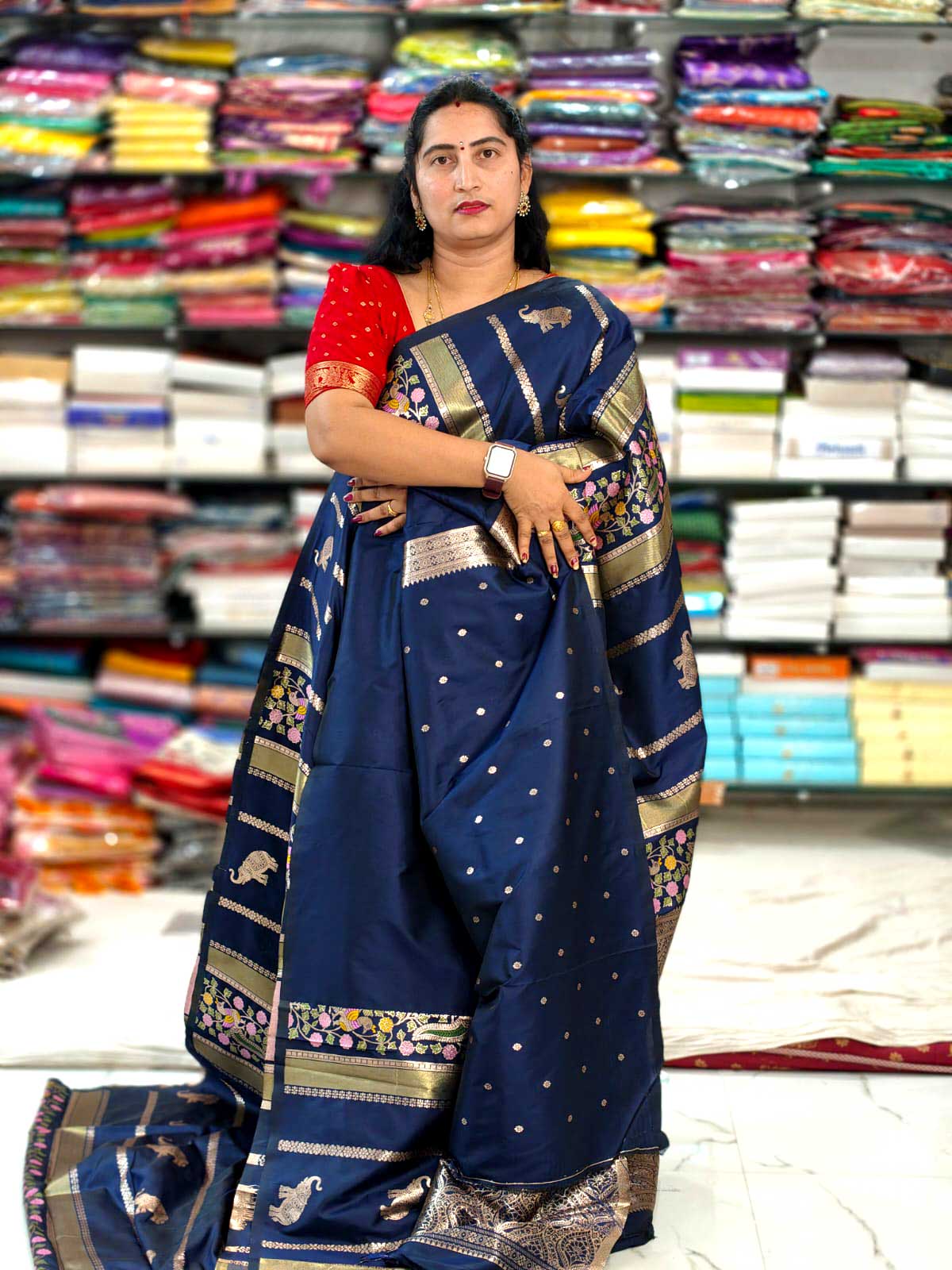 Meenakari Munga Pattu _F227