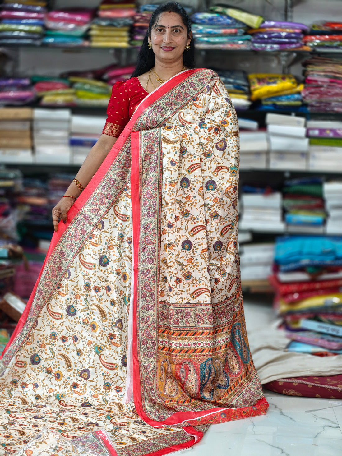 Crape silk with mirror F234