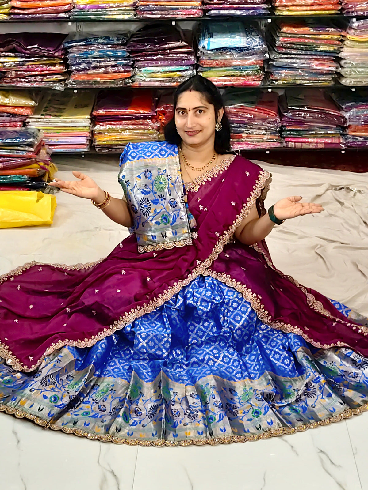 Banarasi paithani pattu half saree 274