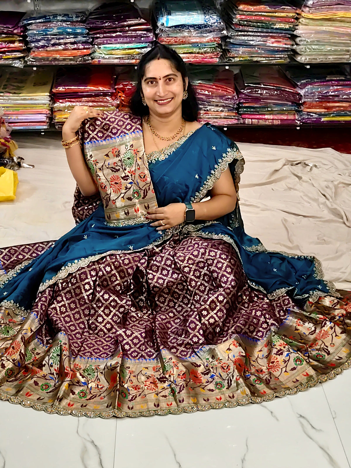 Banarasi paithani pattu half saree 274