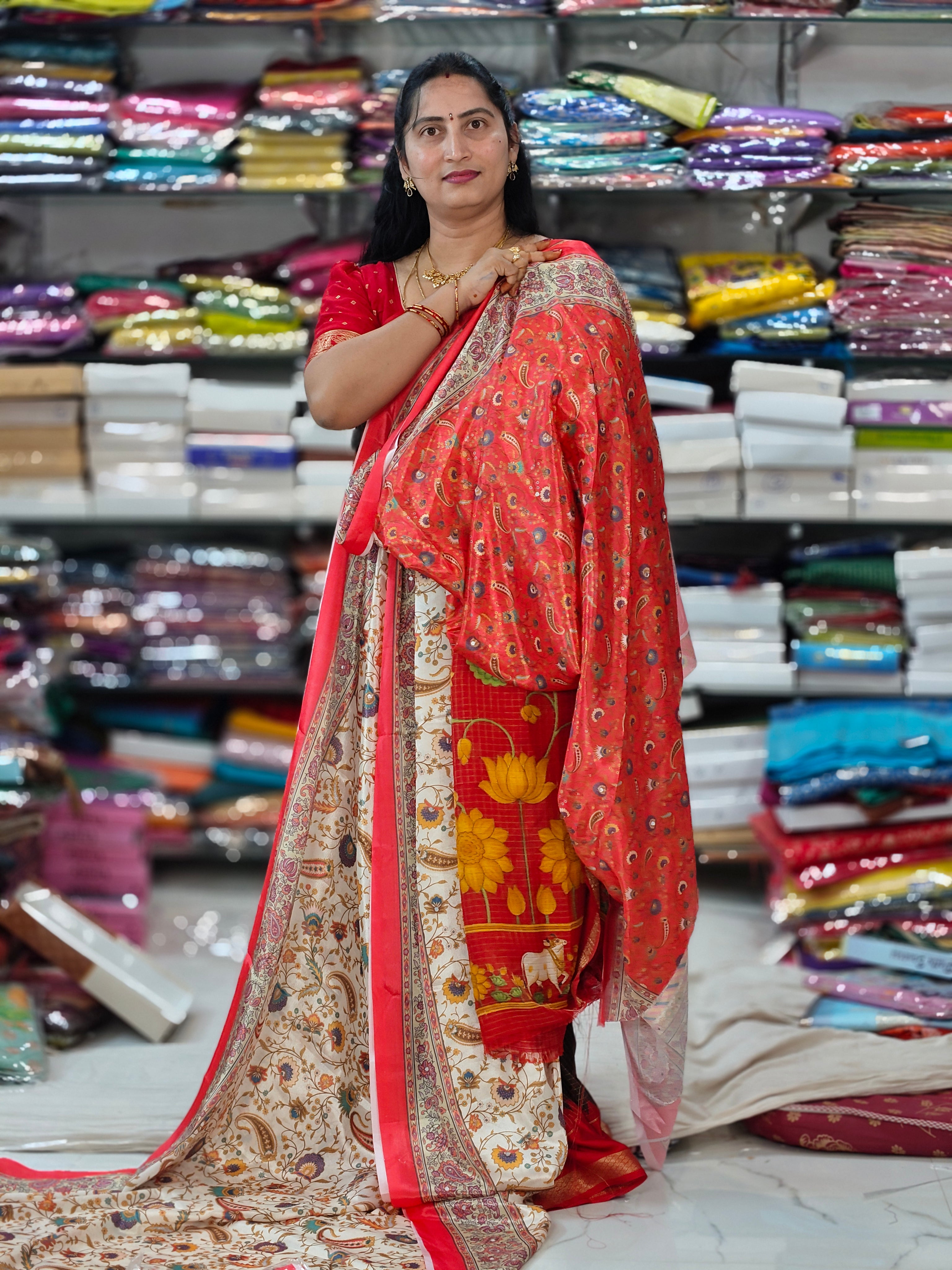 Crape silk with mirror F234