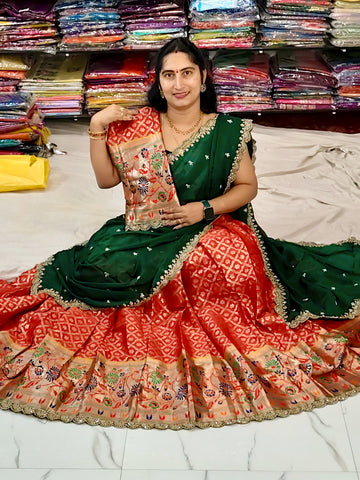 Banarasi paithani pattu half saree 274