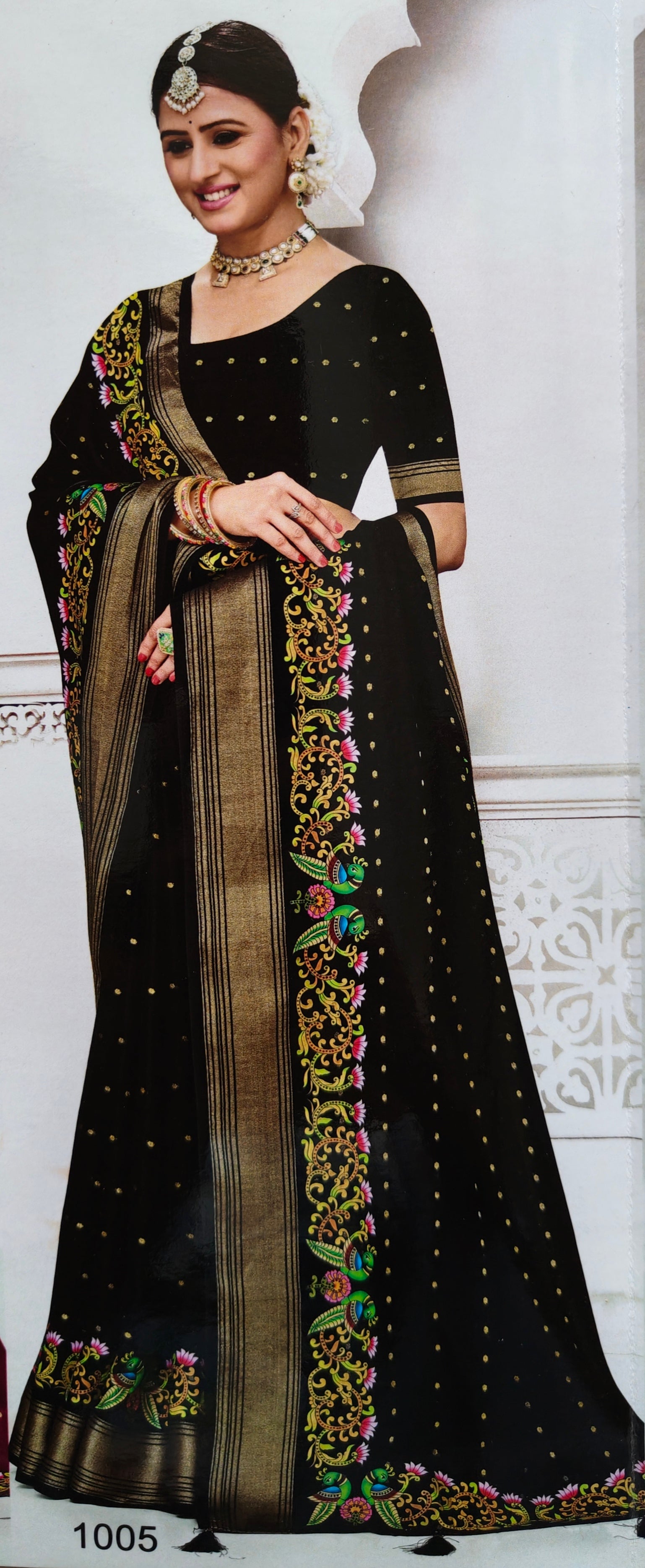 Thanjor handpaint Georgette F238