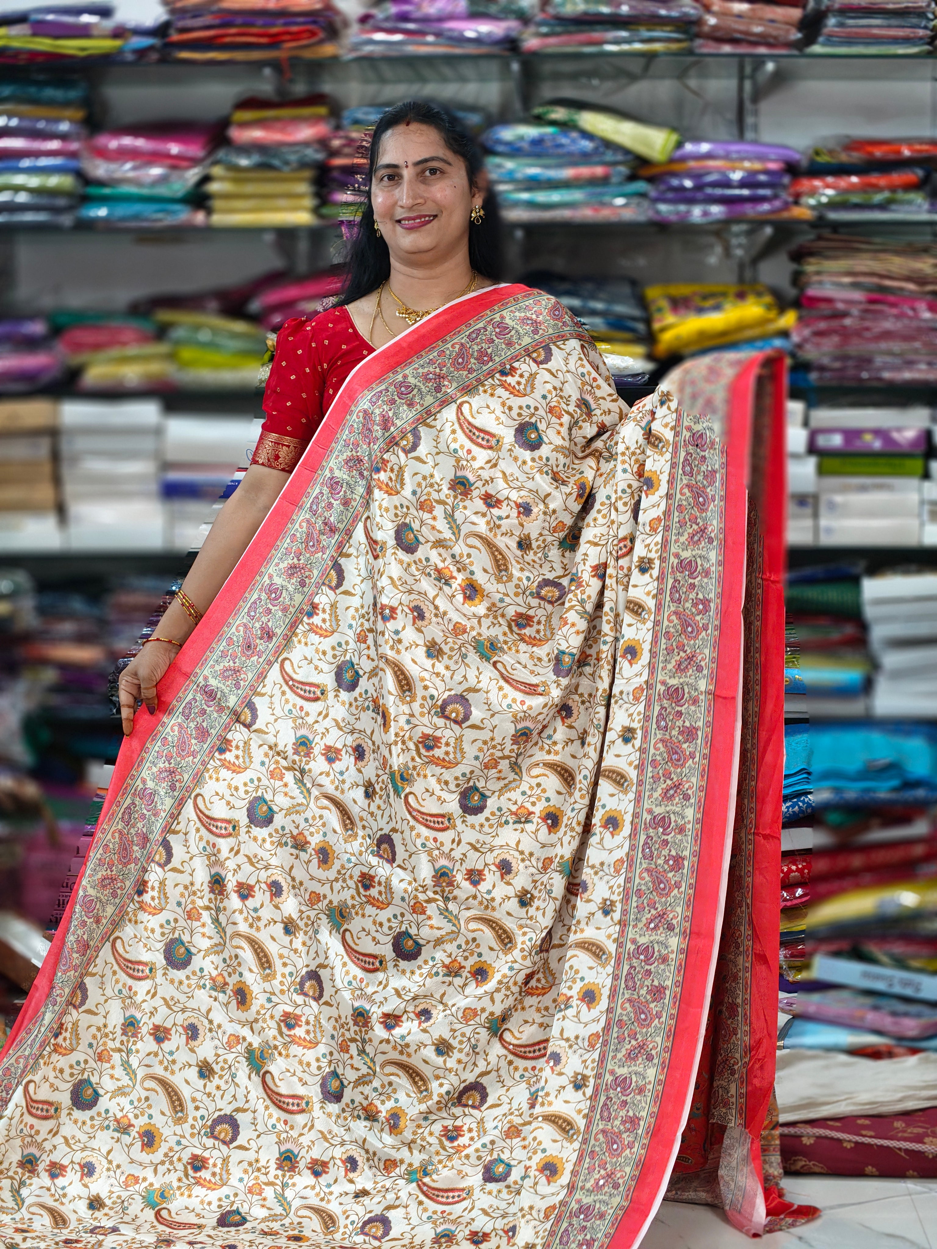 Crape silk with mirror F234