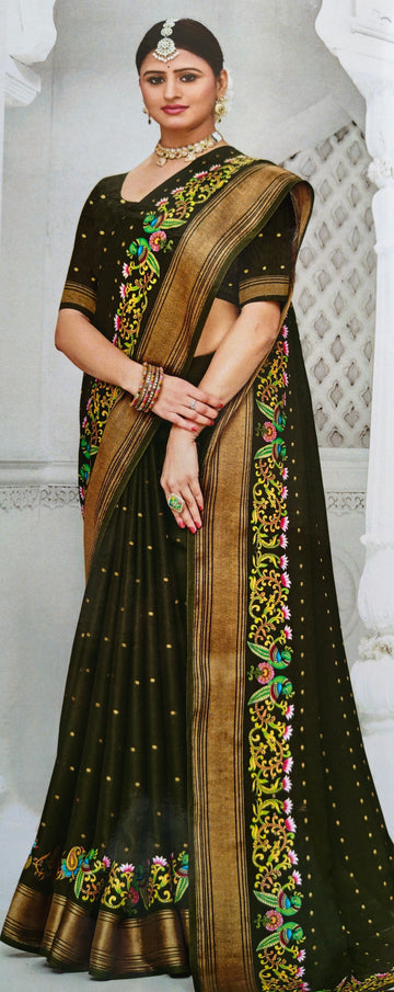 Thanjor handpaint Georgette F238