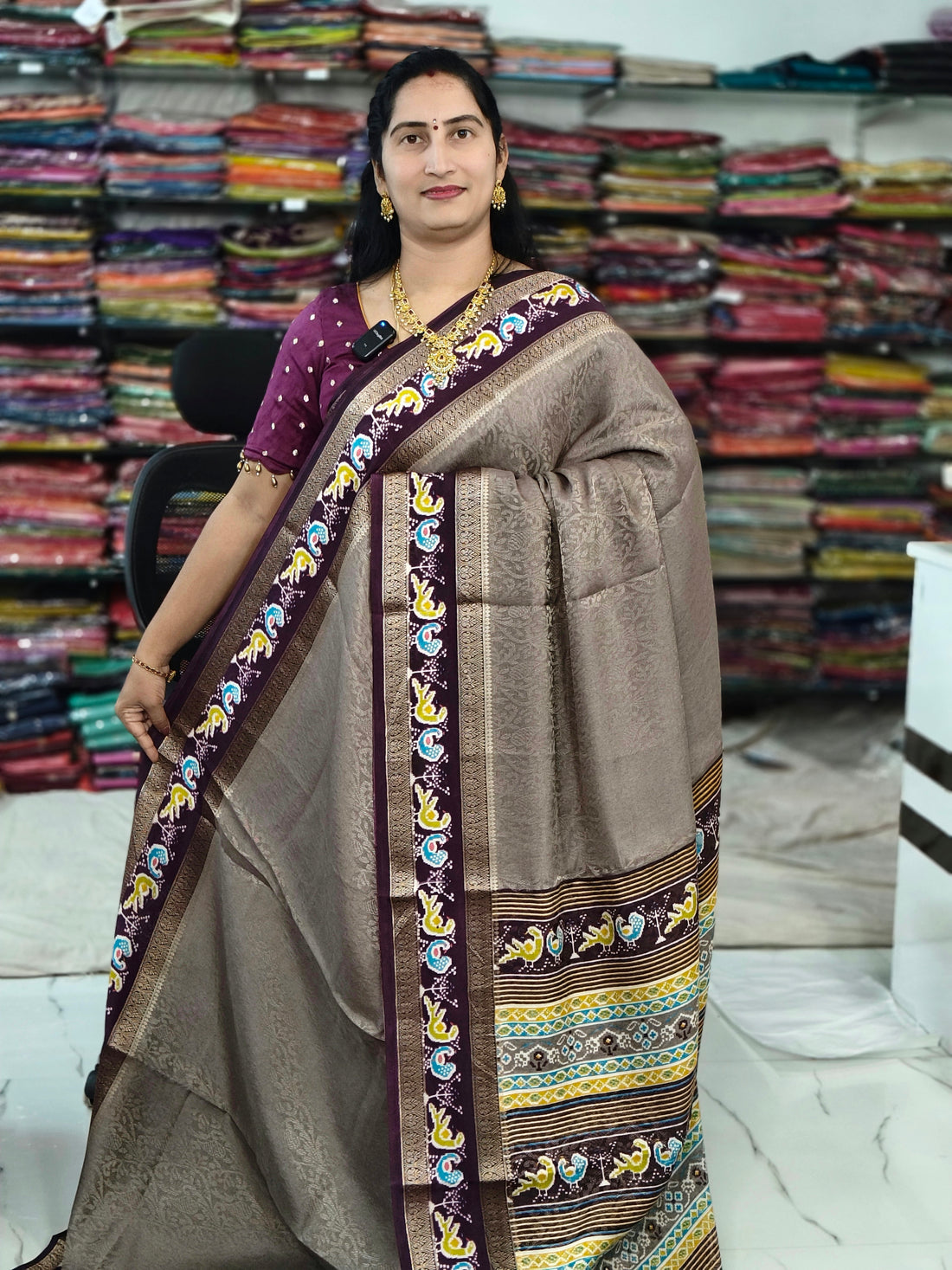 Brokket Georgette pattu-373